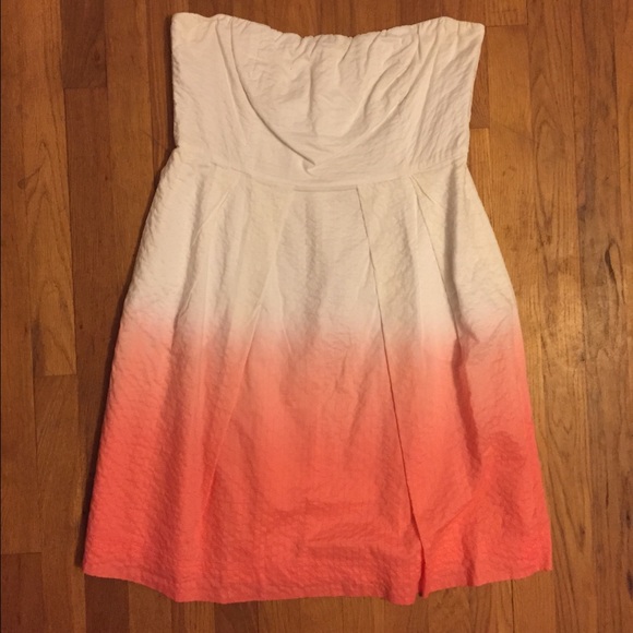 J.Crew ombré embossed strapless cotton dress