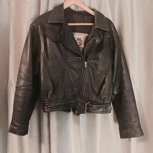 Vintage punk rock leather jacket