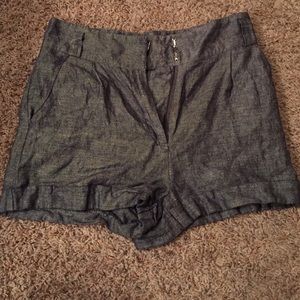 High waisted cotton shorts