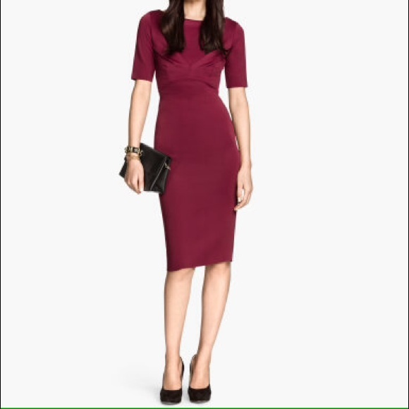 Jersey Dress burgundy by H&M