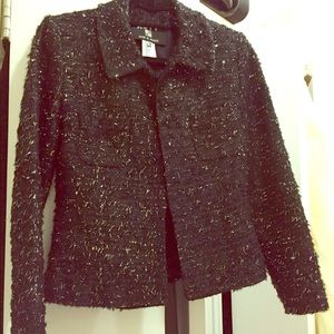 RUTY Black Tweed with Silver Lame Blazer