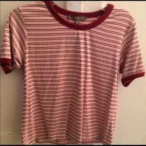 Red and white tee