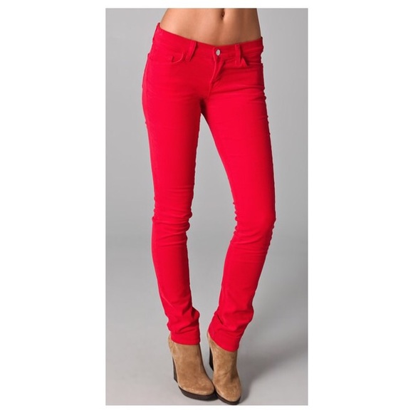 J Brand Pencil Leg Jean—Red Corduroy Size 26