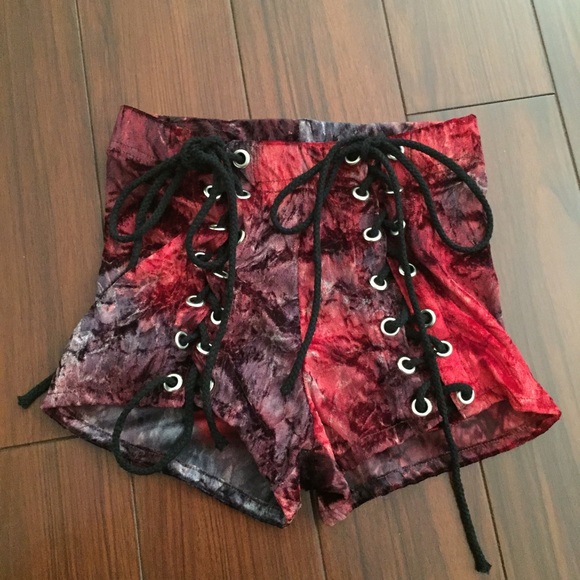 velvet corset shorts XS