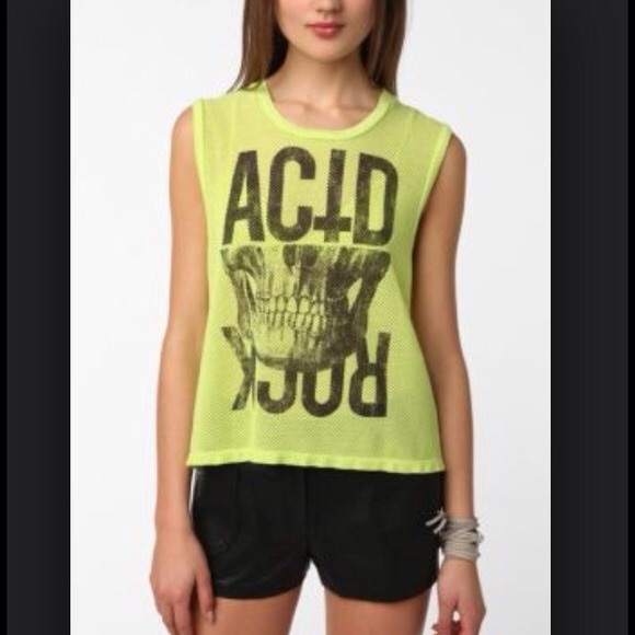 Urban Outfitters Tops - Neon yellow/green truly madly deeply tank
