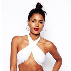 Asos cris cross bikini top