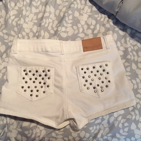 White studded shorts