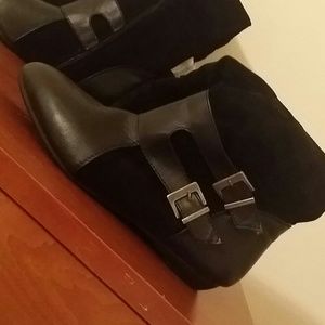 Bamboo Faux Fur Riding Knee High Boots