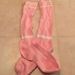 Pastel pink soccer socks