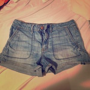 American Eagle high-waisted denim shorts!