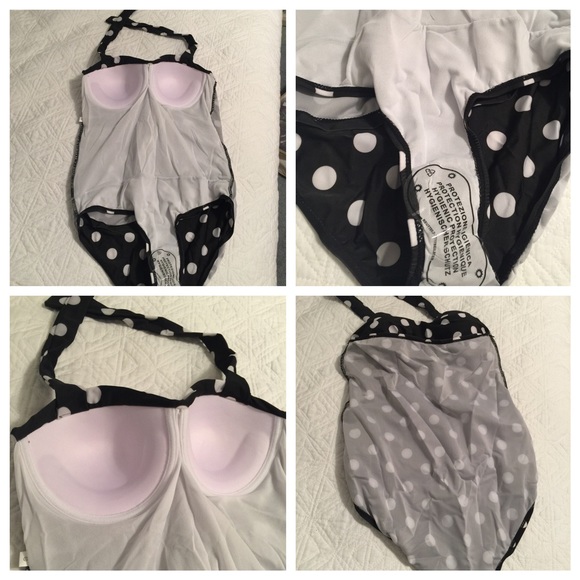 Pinup rockabilly halter one piece polka dot New - Picture 4 of 4