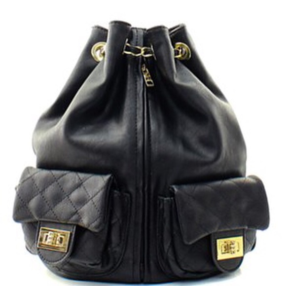 Handbags - Vegan Leather Duffle Backpack Handbag