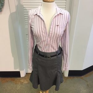 Pink Hollister Striped Button Down