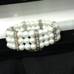 Pearl zirconia bracelet