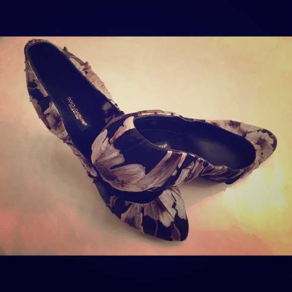 Dolce & Gabbana 120MM Floral Platform Heels