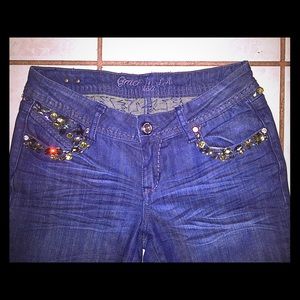 Blue jeans with diamonds