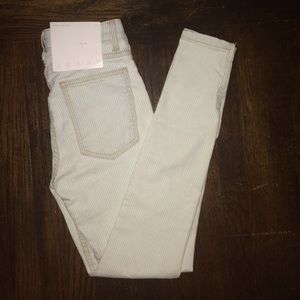 American Apparel pinstripe side zip skinny jeans