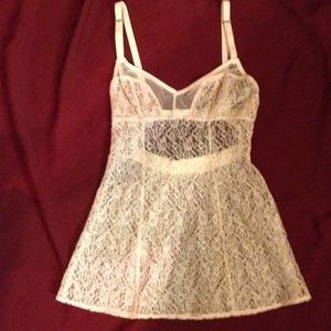 Victoria's Secret nude vintage-feel lace nighty