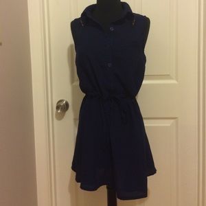 Navy button up shirt-dress