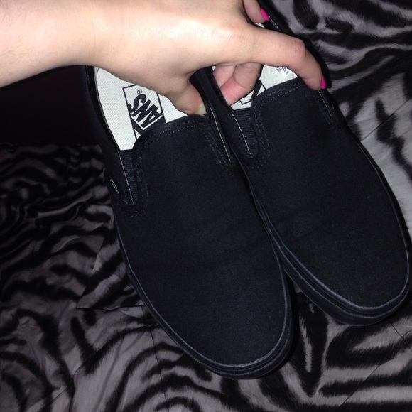 All black slip on vans!