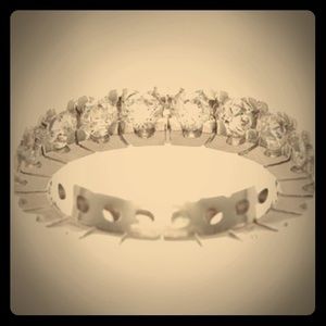 High quality CZ and Rhodium eternity band!