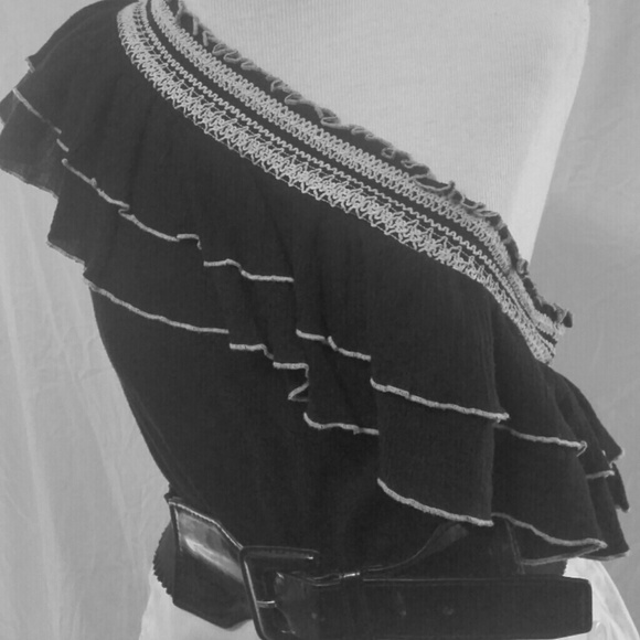 Black and White One Shoulder Designer Top