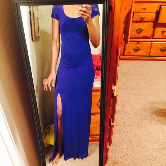 Blue-Split, Maxi Dress