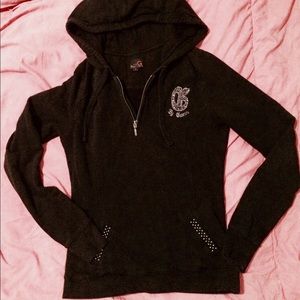 Black Guess hoodie with rhinestones