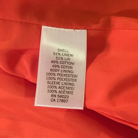 Orange Linen Banana Republic Blazer Sz 0 - Picture 4 of 4