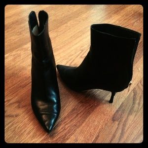 Jimmy Choo Black Leather Ankle Booties, sz 38 / 8