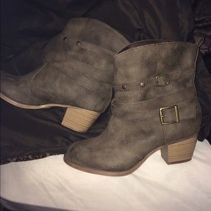 Grey suade ankle boots