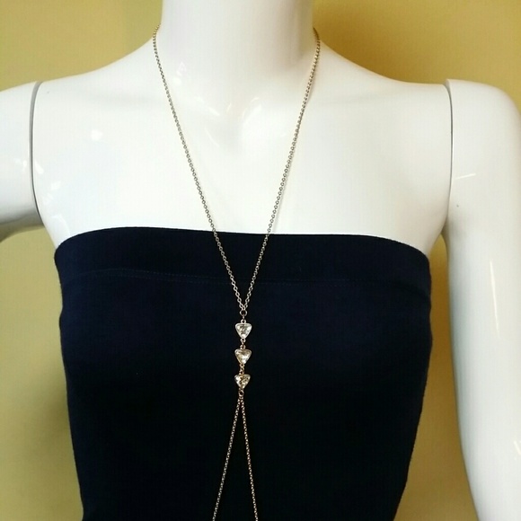 Triangle shape rhinestone body chain - Picture 2 of 3
