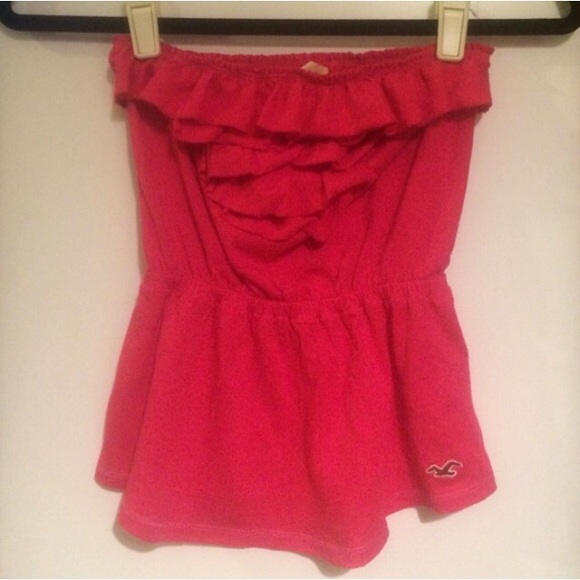 Hot Pink Ruffled Tube Top