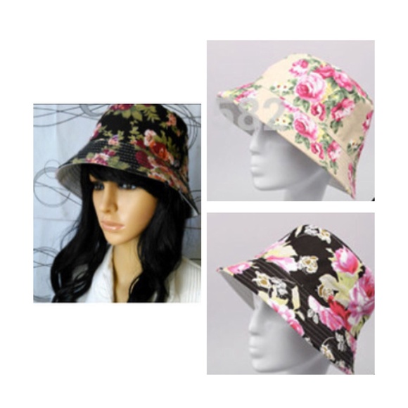 🌺🌸🍃Cream/Pink/Green Women's Floral Bucket Hat🌺 - Picture 4 of 4