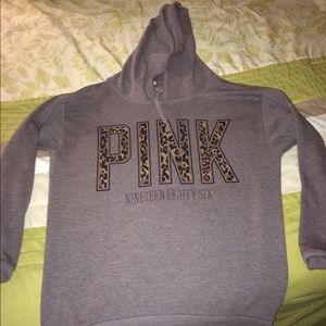 victoria secret pink gray oversized hoodie