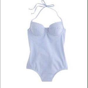NWT J crew seersucker swimsuit size 4 D-cup
