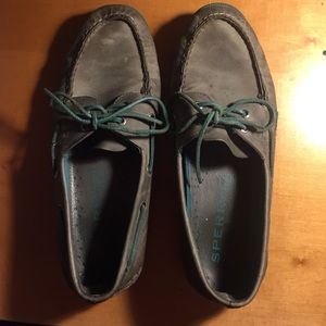 Men's Sperry Top-Siders. Gray/Turquoise