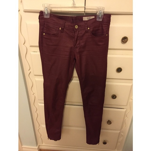 H&M Skinny Low Waist Burgundy Pants