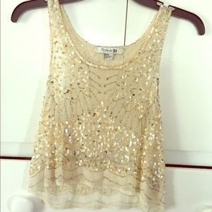Beaded & Sequins crop tank