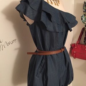 Twelve by Twelve Dresses - 1 shoulder ruffle romper w/balloon shorts‼️🔥💓👗 Twelve by Twelve Dresses - 1 shoulder ruffle romper w/balloon shorts‼️🔥💓👗