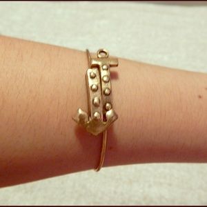 Gold Alex and Ani anchor bracelet
