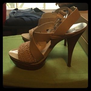 Tan leather platform Michael Kors sandals