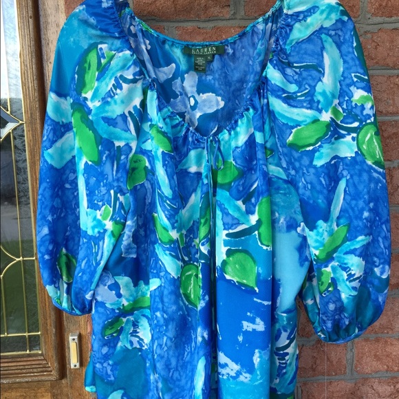 Ralph Lauren Tops - Lauren Ralph Lauren 100% Silk Blouse XL