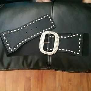 Black Waist Belt w/ silver buckle