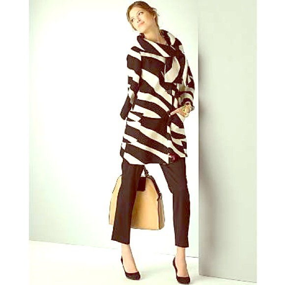 kate spade - Zebra Striped Swing Coat