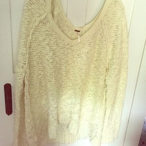 Free people yellow v-neck sweater