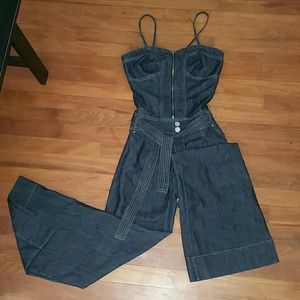 STRAPLESS** Jean Romper w/ flared Legs
