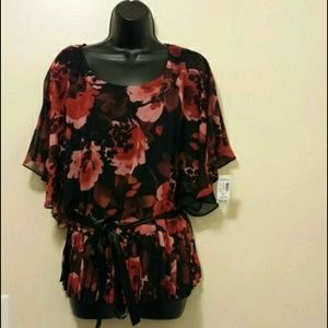 Dressbarn Blouse with flowers #NWT