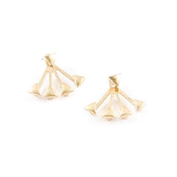 Bermuda Ear Jackets in gold tone