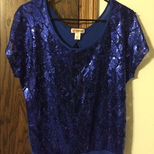 dark blue sequence shirt